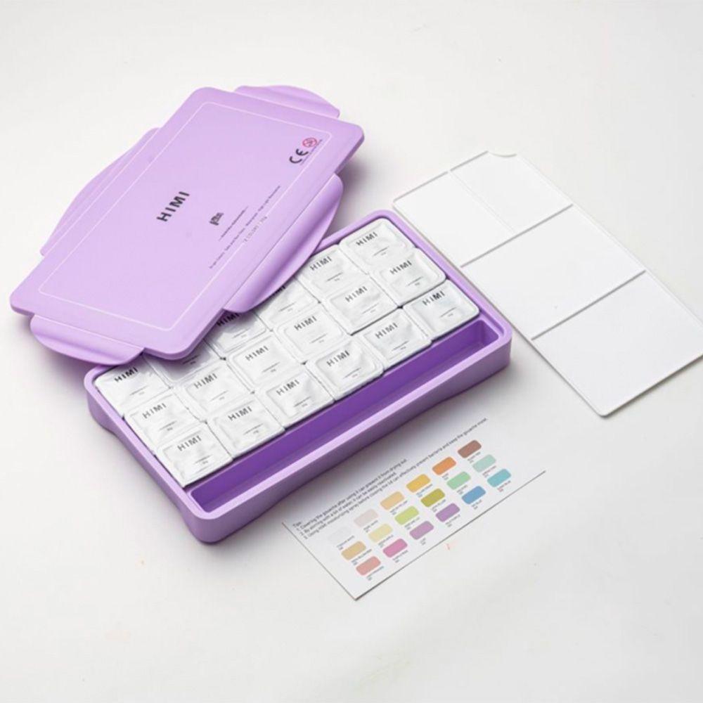 HIMI SET GOUACHE PASTEL 18 COLORES / 30GR ESTUCHE MORADO-3