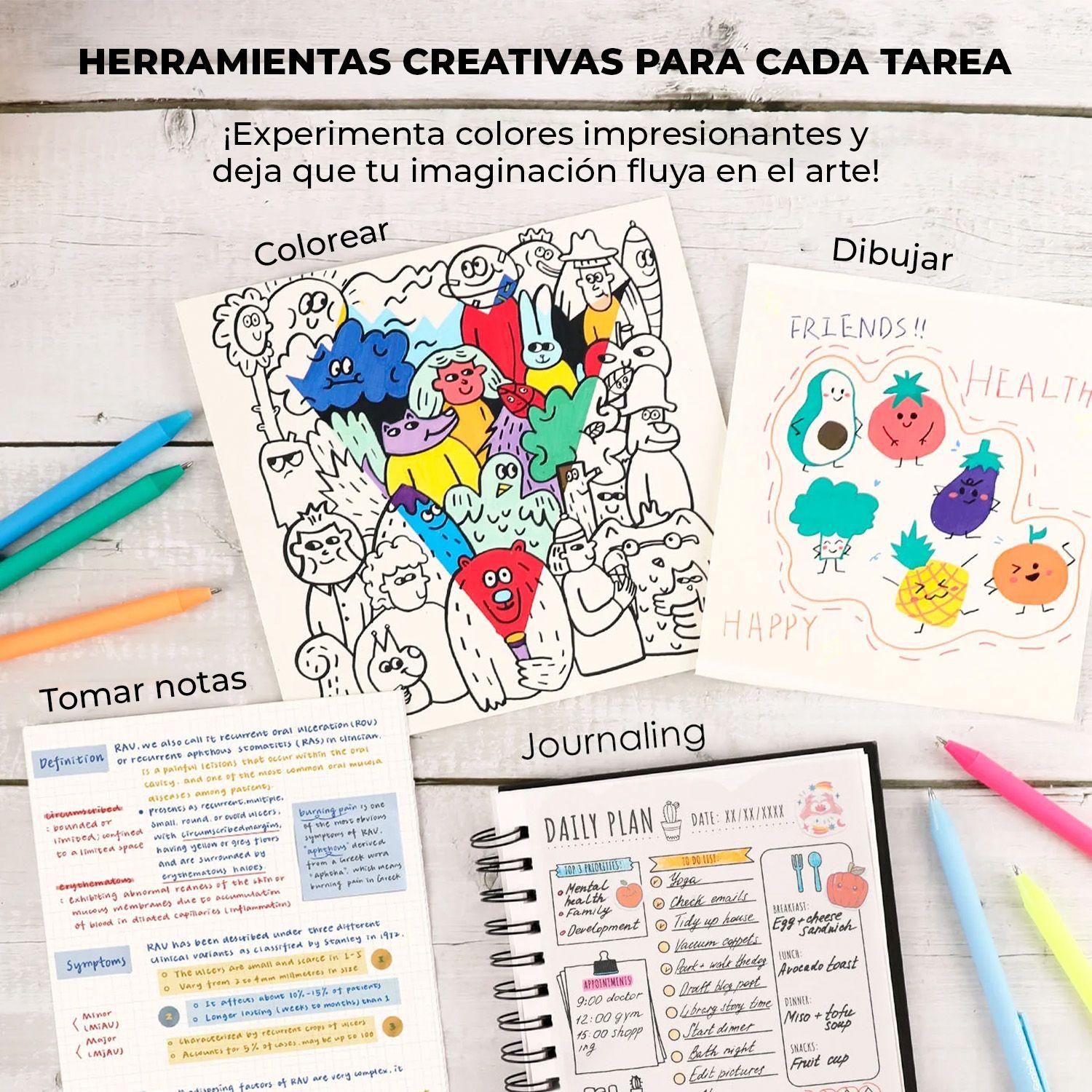 Grabie 12 Bolígrafos Retráctiles de Gel Acrílico Colorflow-5