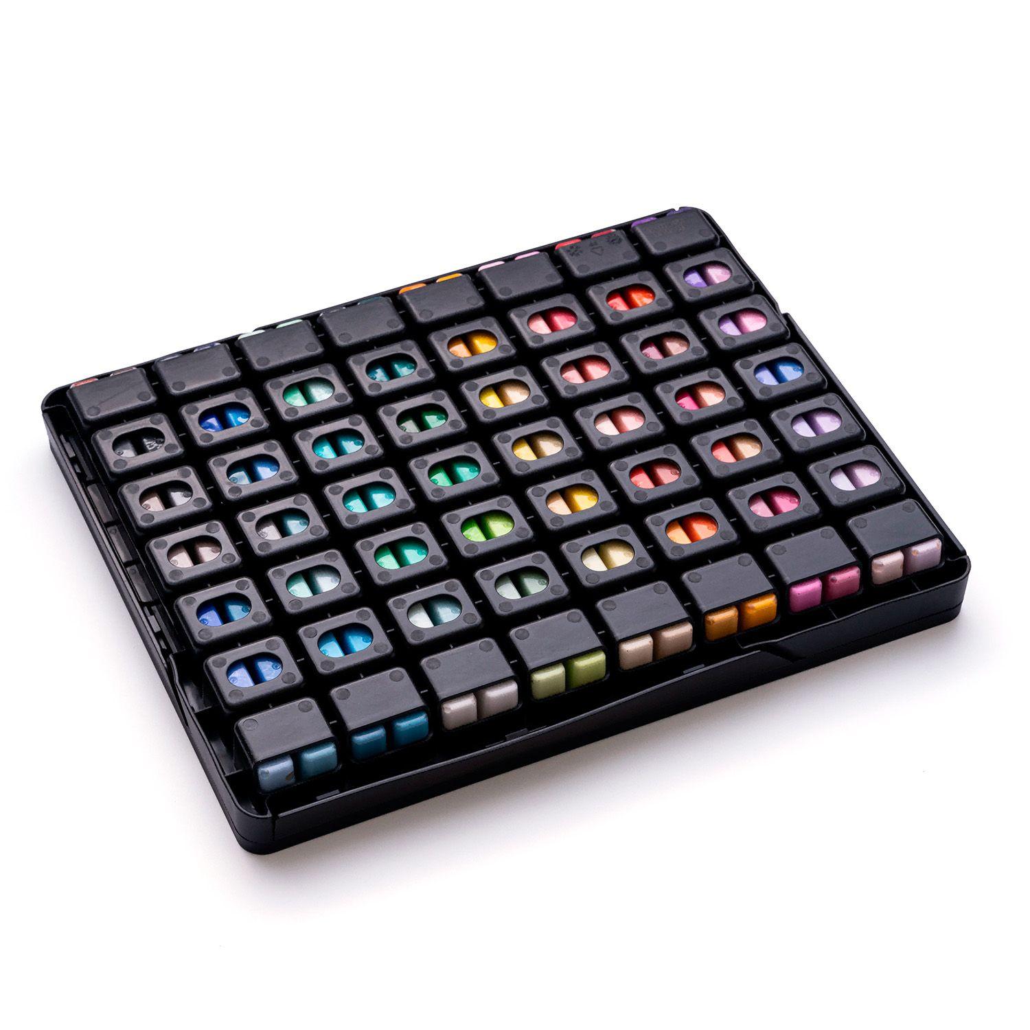 Himi Set Gouache 112 colores Twin Cup 12g Estuche Negro-2