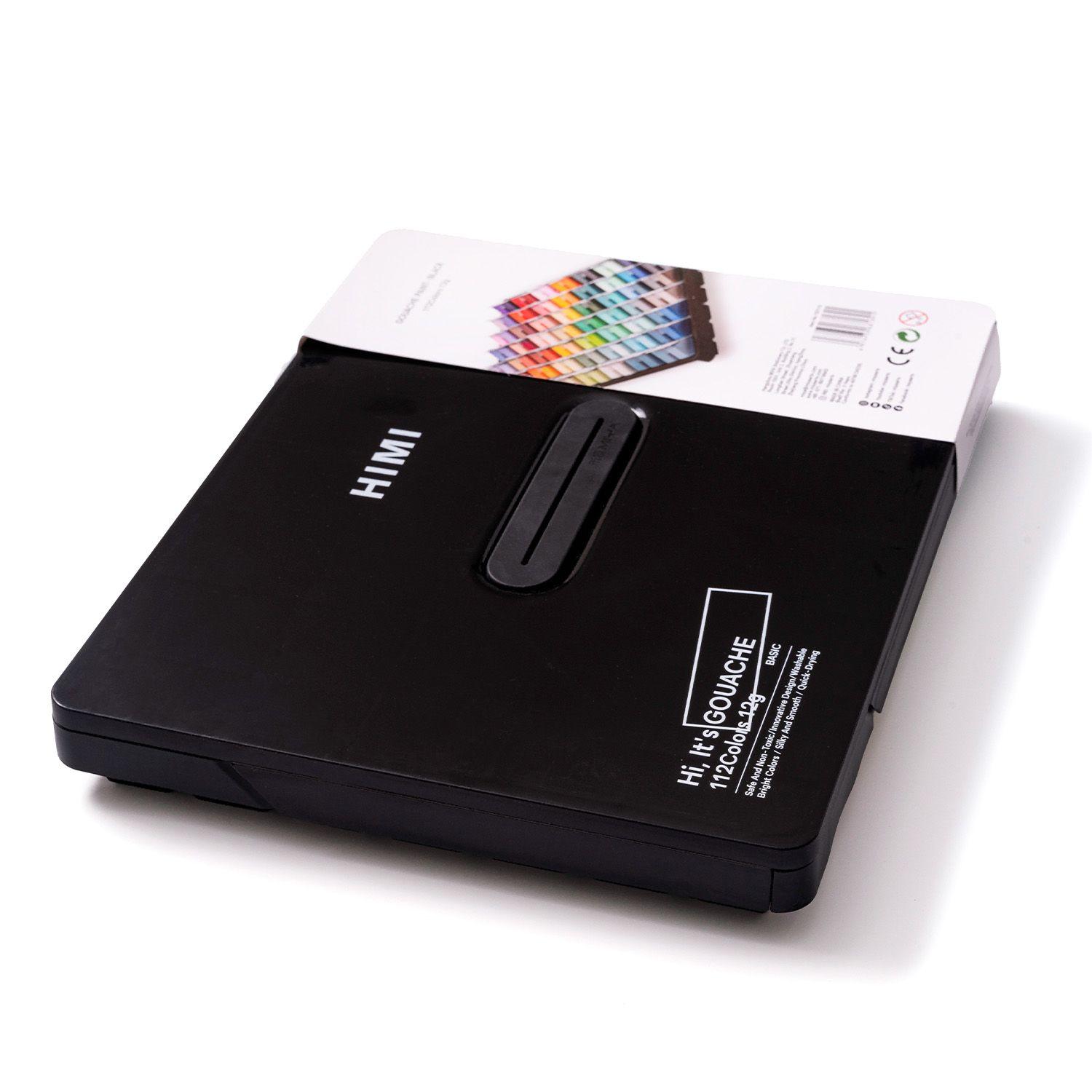 Himi Set Gouache 112 colores Twin Cup 12g Estuche Negro-3