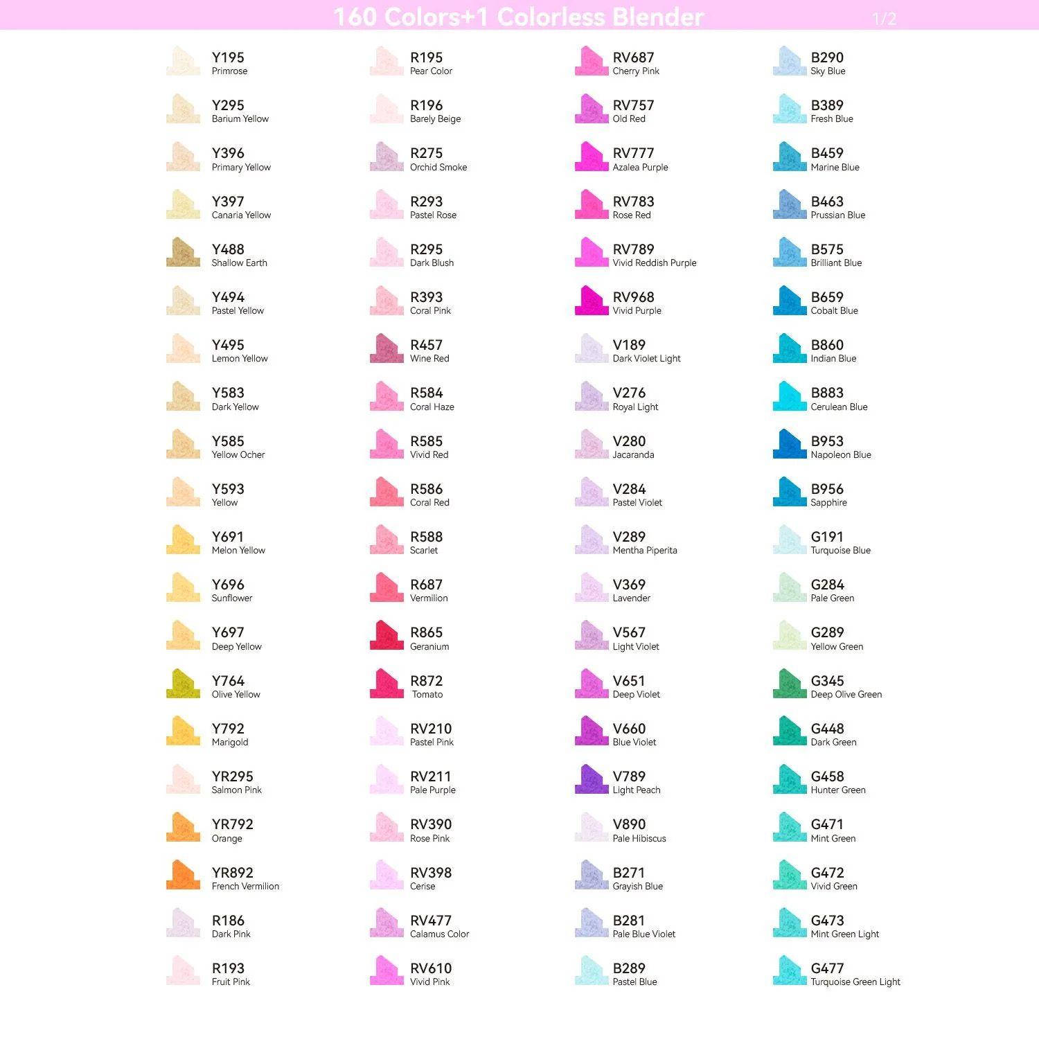 Ohuhu 160 Marcadores Alcohol + 1 Blender Oahu Fina&Biselada-6
