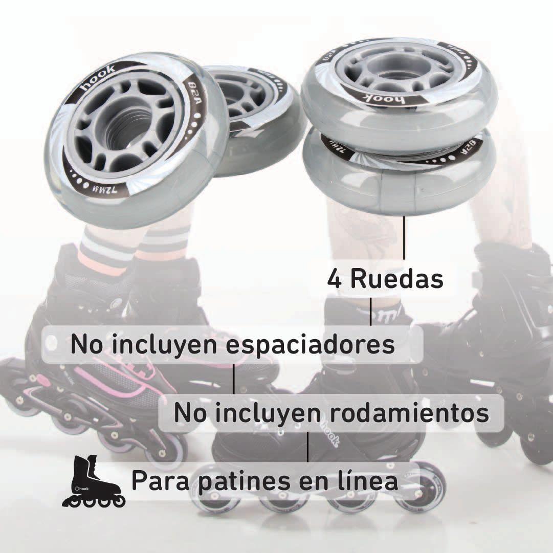 Ruedas Hook En Línea 76mm-3