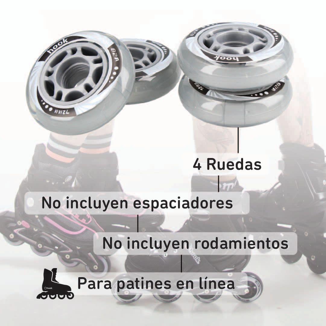 Ruedas Hook En Línea 76mm-3