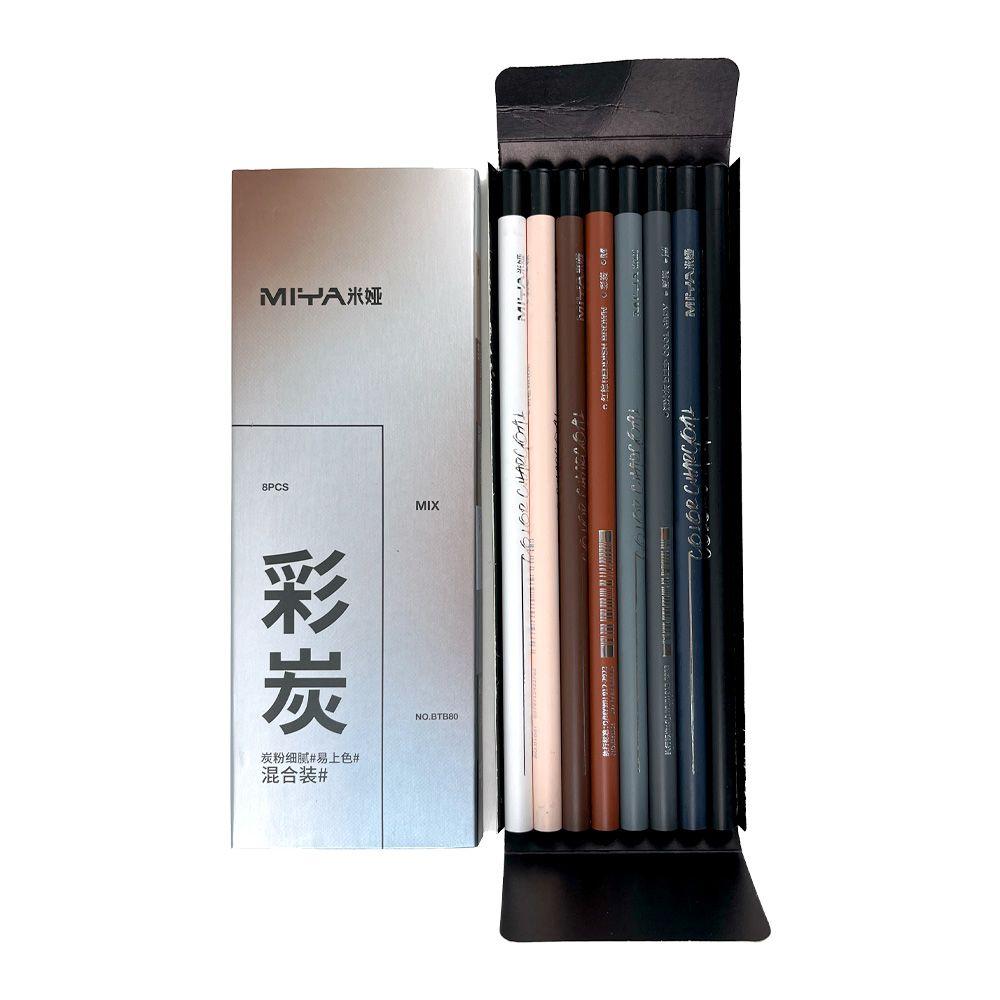 LÁPIZ DE CARBÓN DE COLOR SERIE MIYA M, 8UNDS-2