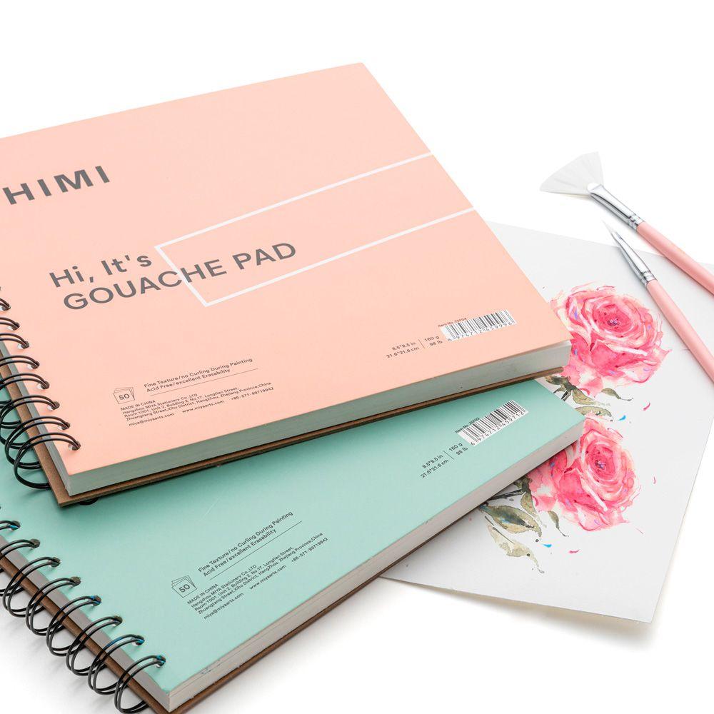 HIMI Block para Gouache 21.6 x 21.6 cm 50hojas 160g Rosado-3
