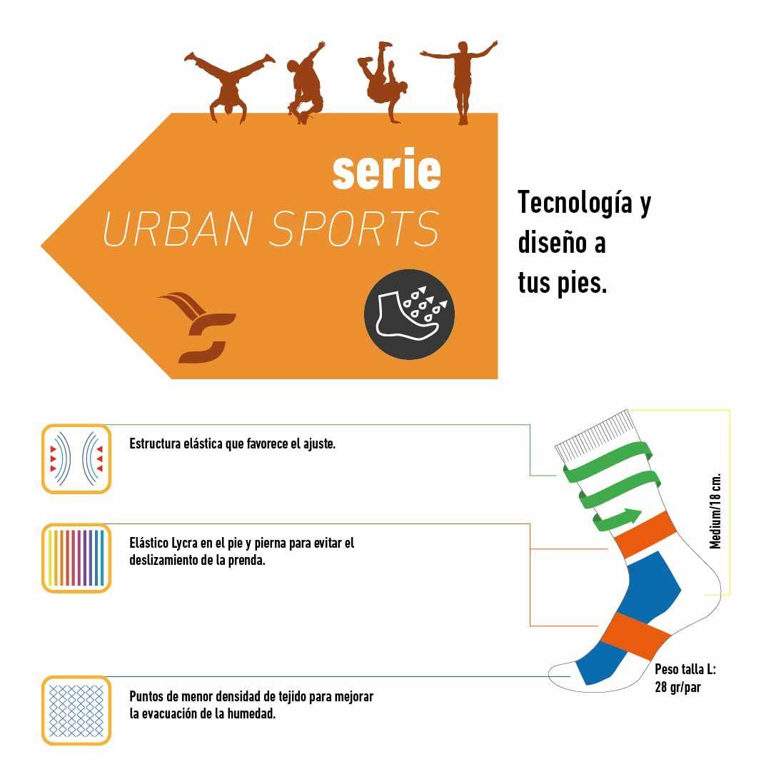 Calcetines Funstep Ciclismo Dibujos Naranja/verde  L (40-43)-1
