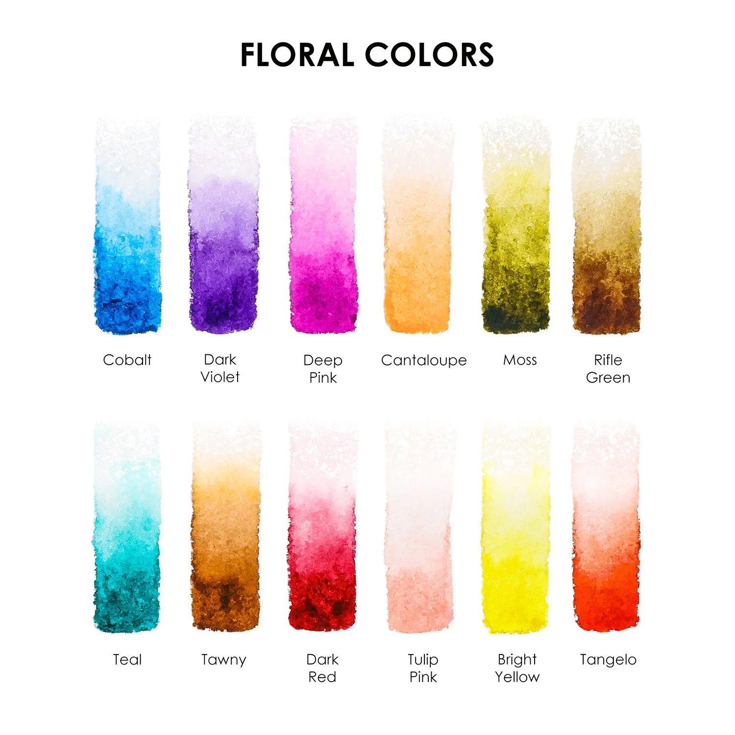 Grabie Set Acuarela de Bolsillo + Pincel 12 colores Florales-2