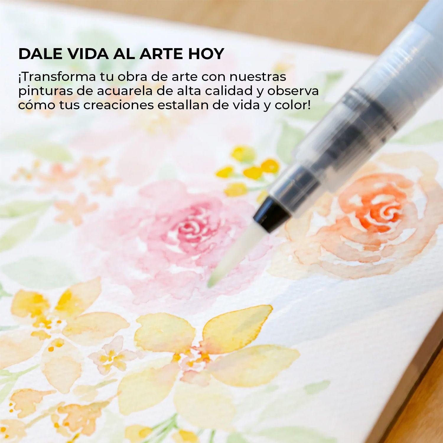 Grabie Set Acuarela de Bolsillo + Pincel 12 colores Florales-5