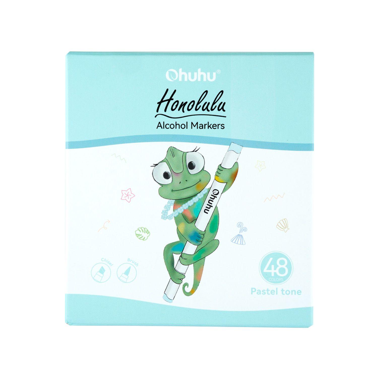 Ohuhu 48 Marcadores Alcohol Pastel Sweetness Pincel&Biselada-3