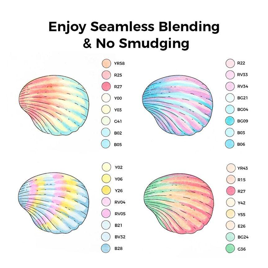 Ohuhu 48 Marcadores Alcohol Pastel Sweetness Pincel&Biselada-5