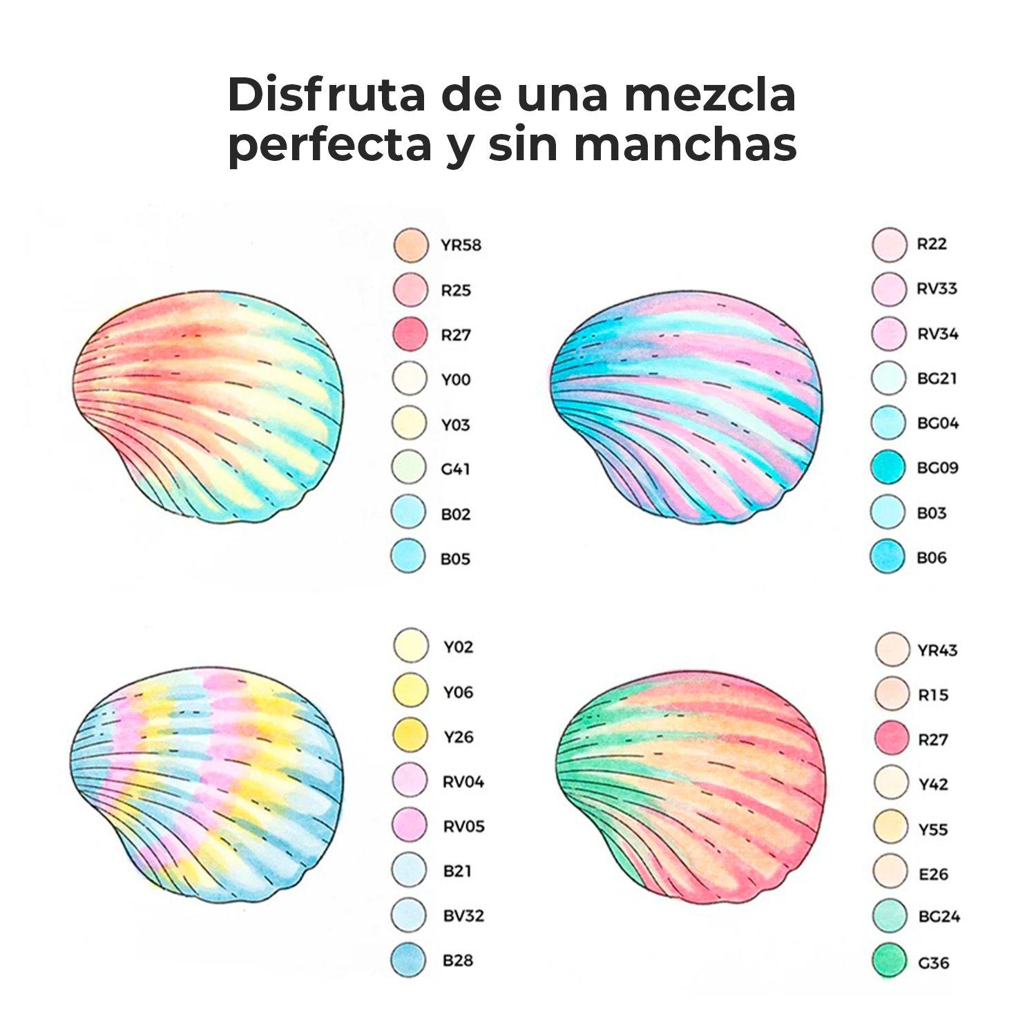 Ohuhu 48 Marcadores Alcohol Pastel Sweetness Pincel&Biselada-6