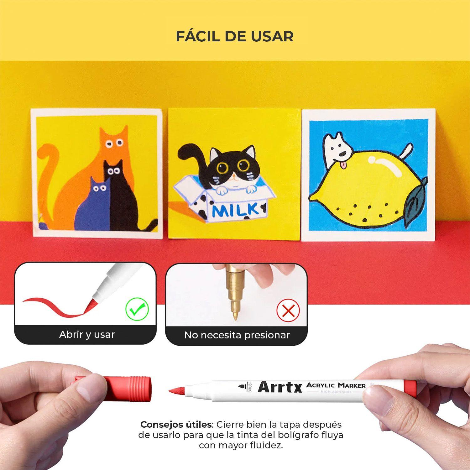 Arrtx 120 Marcadores Acrílicos Punta Pincel 120A - Anime-2