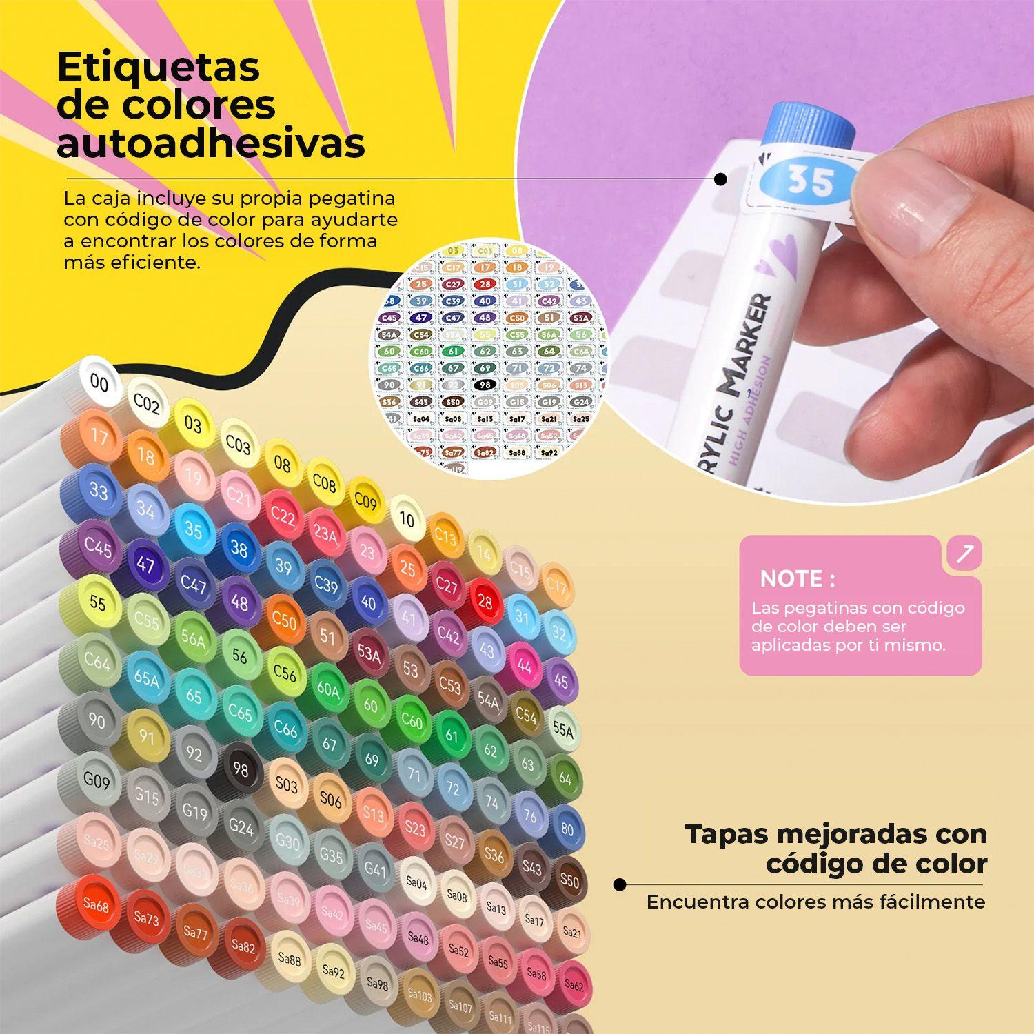 Arrtx 120 Marcadores Acrílicos Punta Pincel 120A - Anime-5