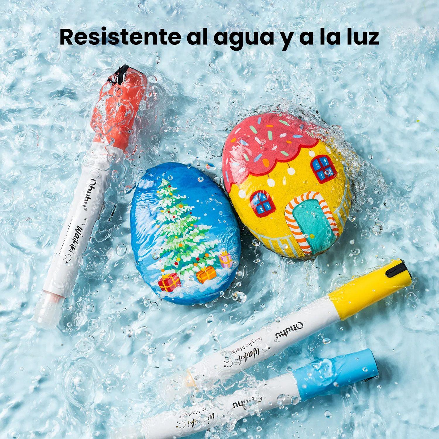 Ohuhu 36 Marcadores Acrílicos Top Pump Waikiki punta Pincel-7