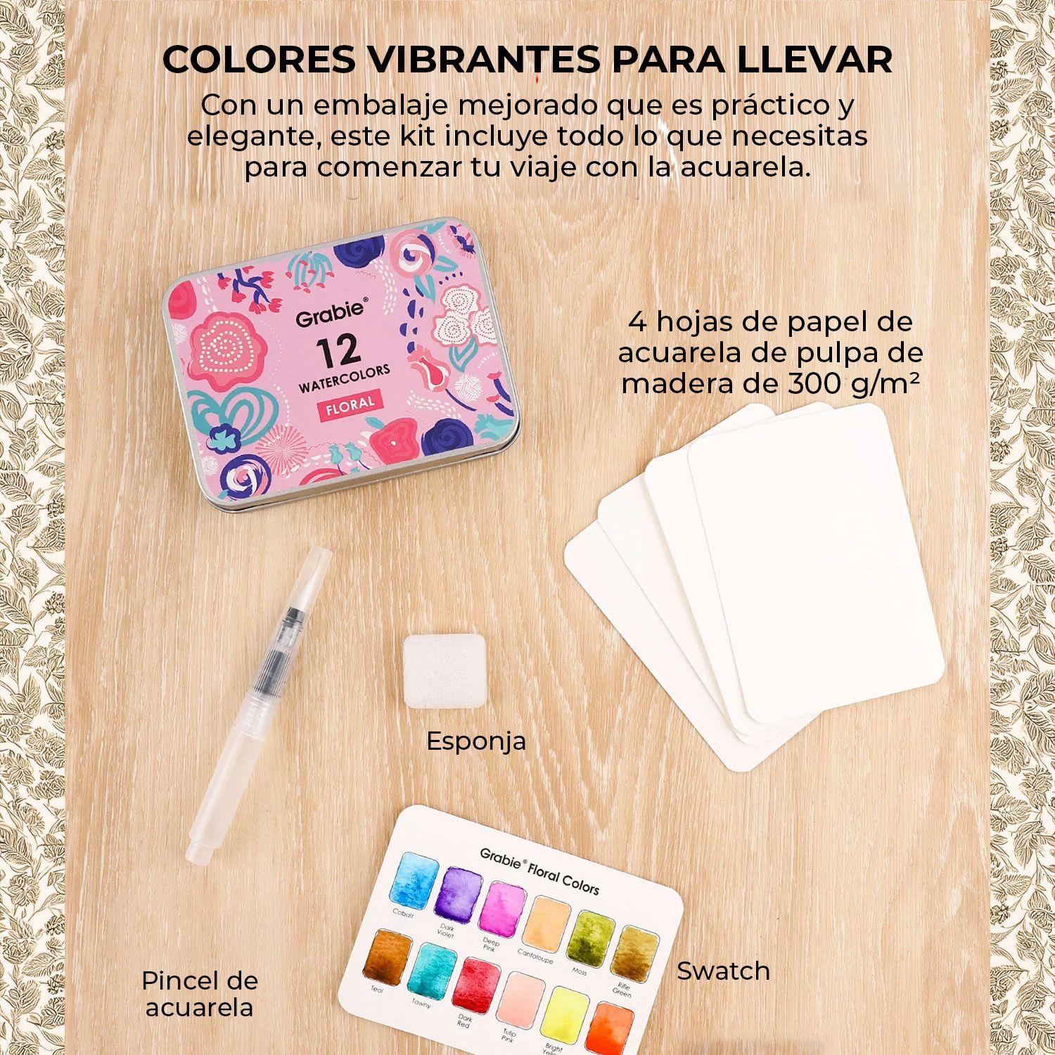 Grabie Club Box: Kit de Acuarela + Libro de Temática Floral-4