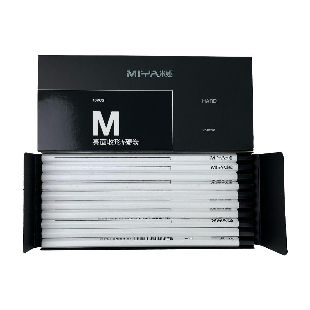 LÁPIZ DE CARBÓN MIYA M SERIES 10UNDS, DURO-2