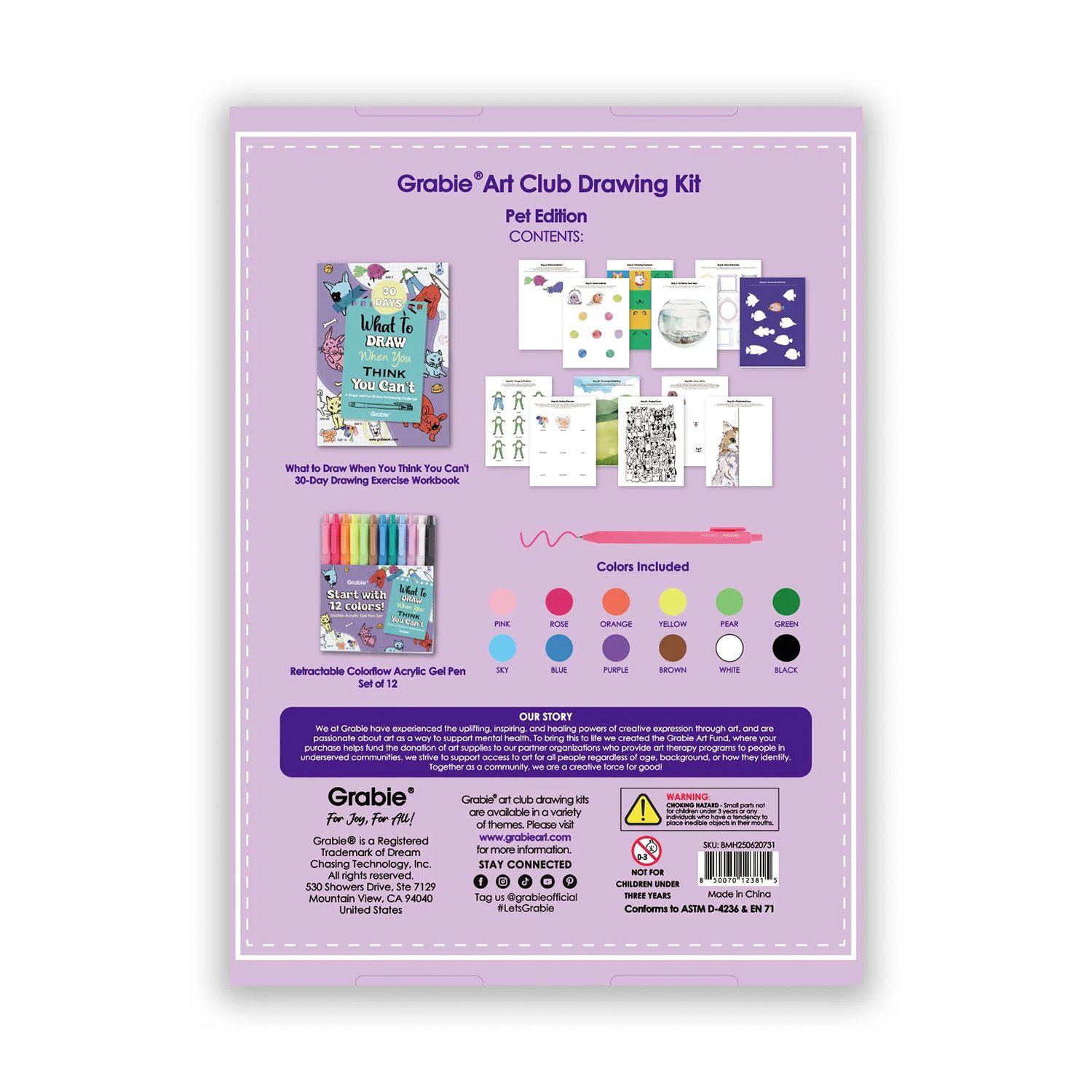 Libro Qué dibujar cuando no puedes +12 Bolígrafos, Mascotas-2