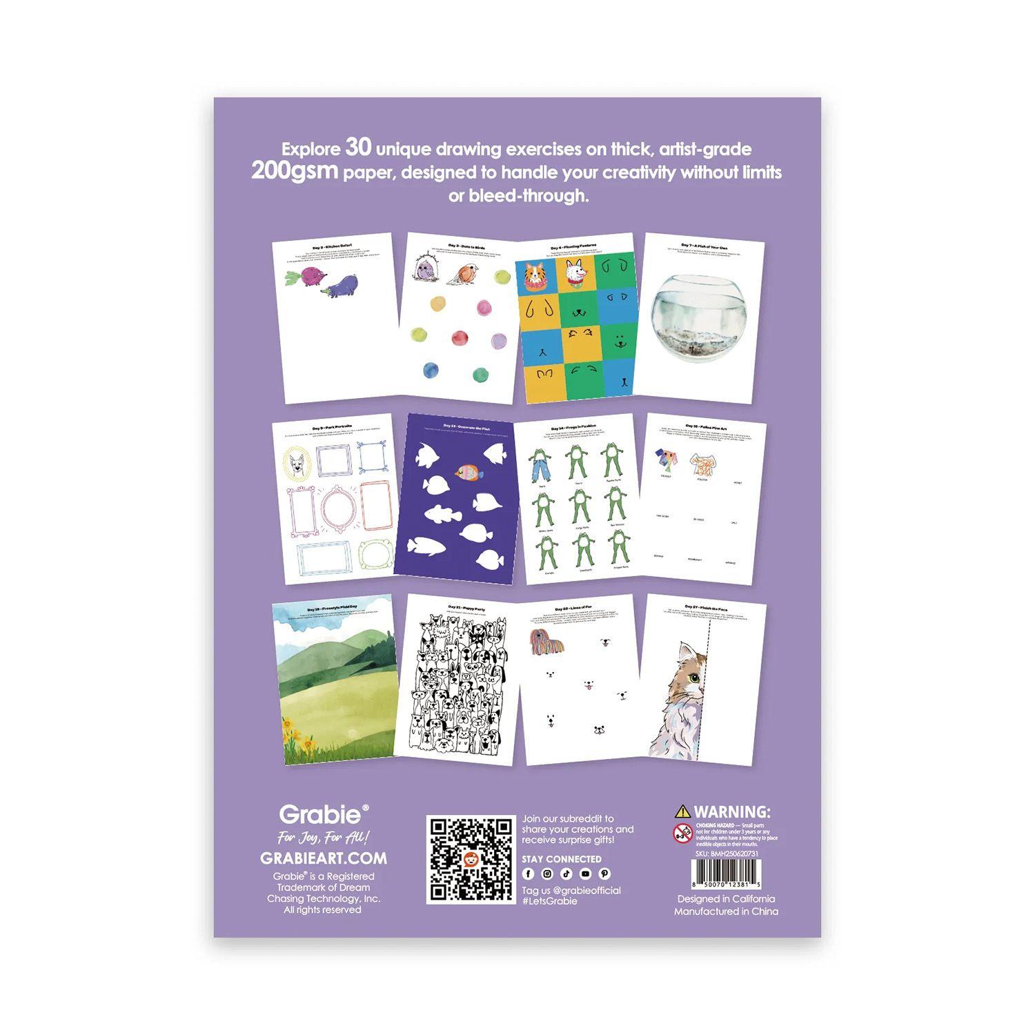 Libro Qué dibujar cuando no puedes +12 Bolígrafos, Mascotas-3