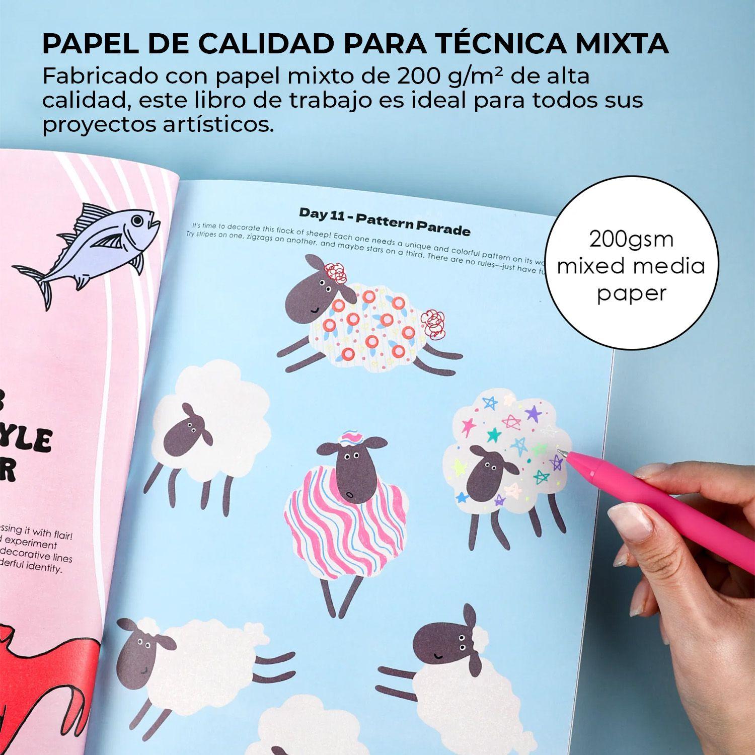 Libro Qué dibujar cuando no puedes +12 Bolígrafos, Mascotas-7