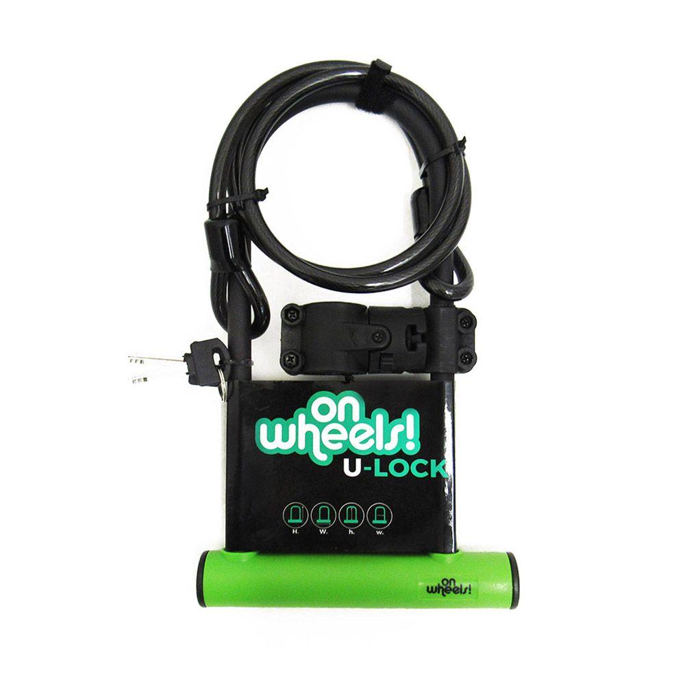 Candado U-lock Onwheels Largo Con Piola Y Soporte - Verde-6