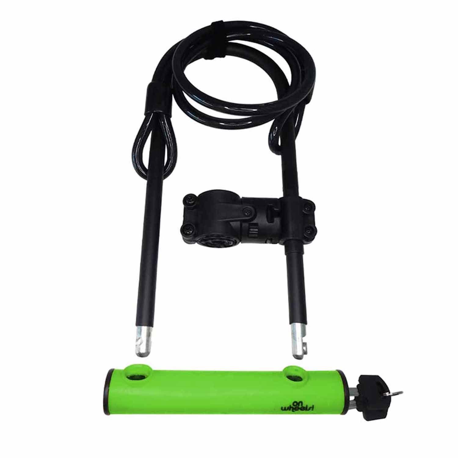 Candado U-lock Onwheels Largo Con Piola Y Soporte - Verde-3