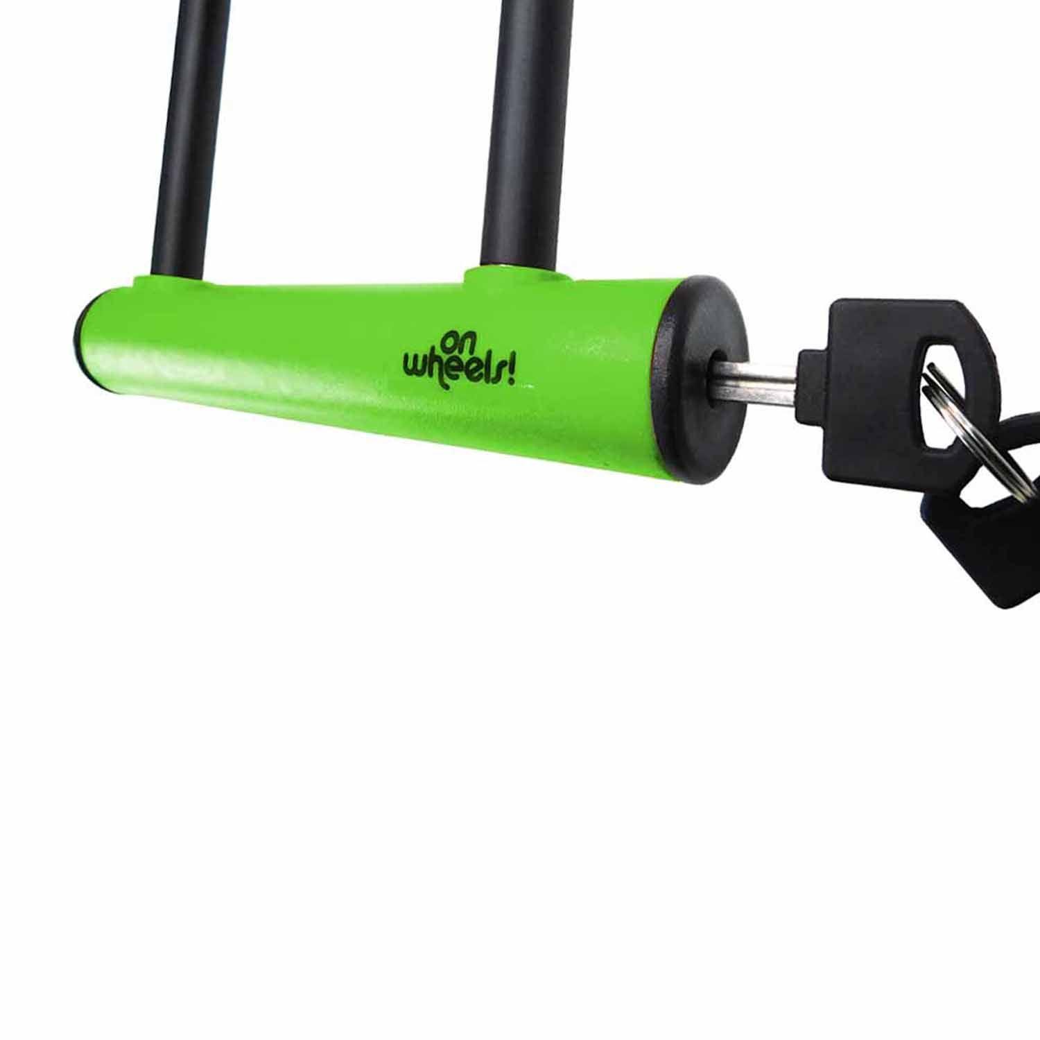 Candado U-lock Onwheels Largo Con Piola Y Soporte - Verde-4