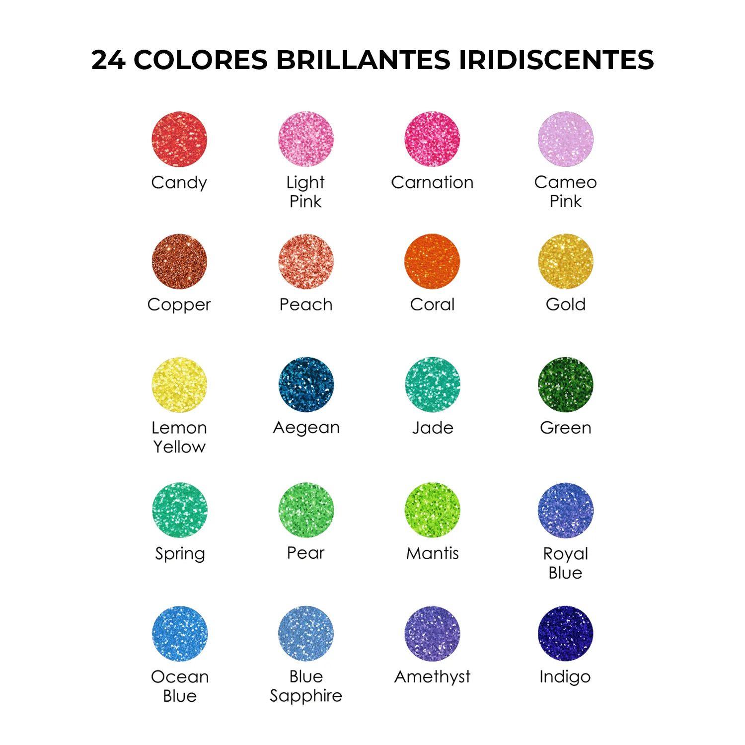 Grabie 24 Marcadores Acrilicos Jumbo con Glitter Punta 3mm-1
