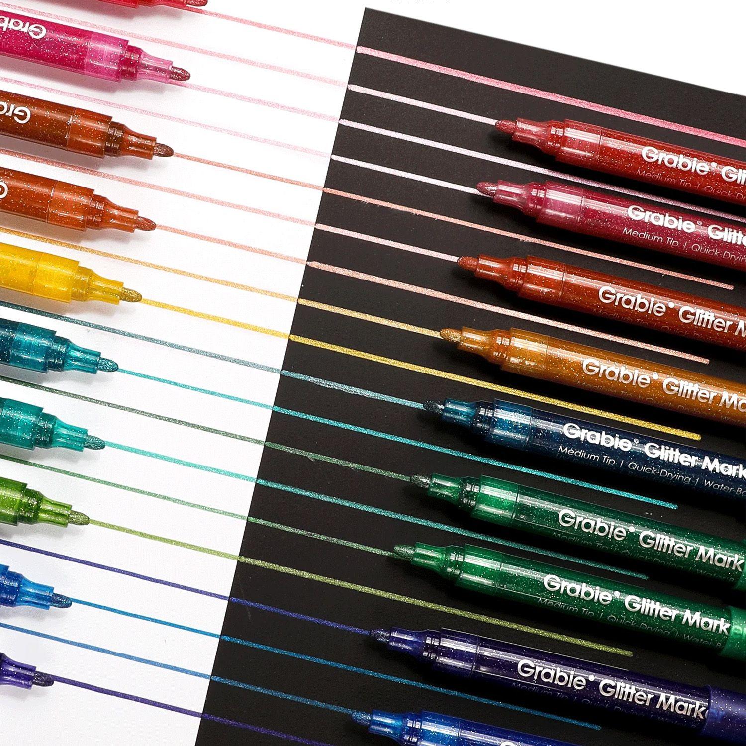 Grabie 24 Marcadores Acrilicos Jumbo con Glitter Punta 3mm-7