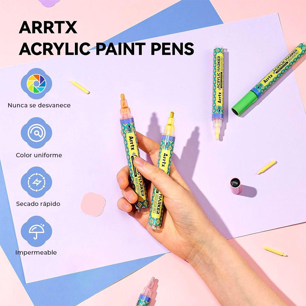 Arrtx Marcadores Acrílicos de 48 Colores (Punta Redonda)-2