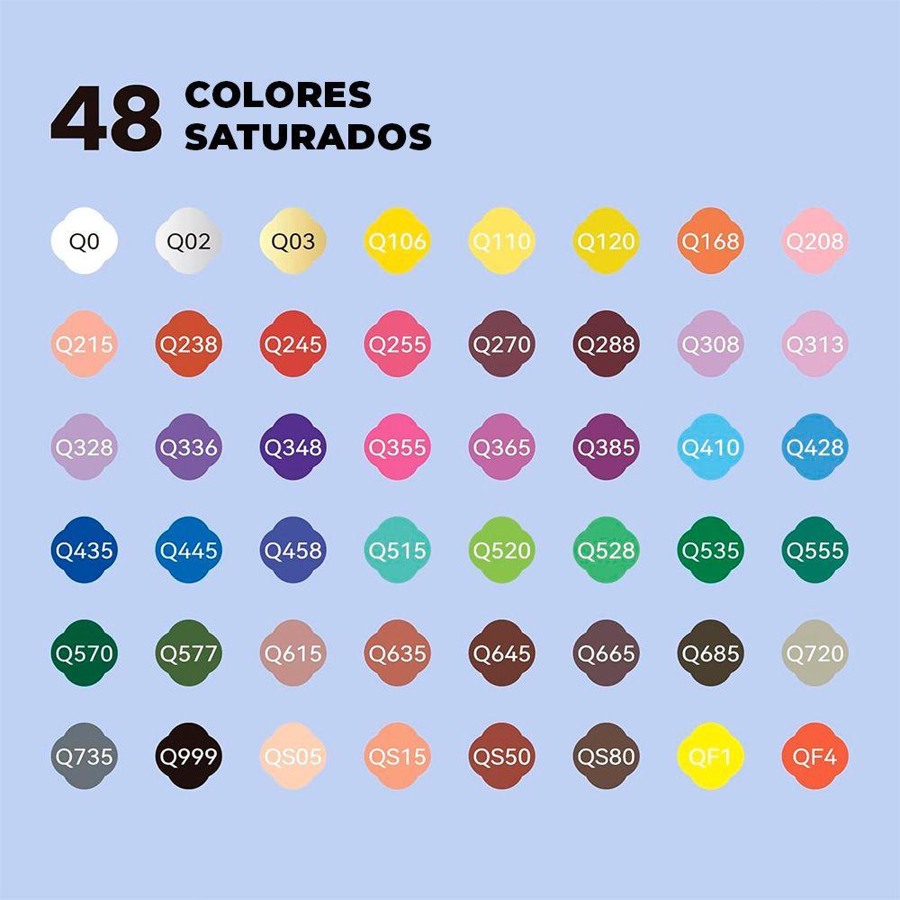Arrtx Marcadores Acrílicos de 48 Colores (Punta Redonda)-4