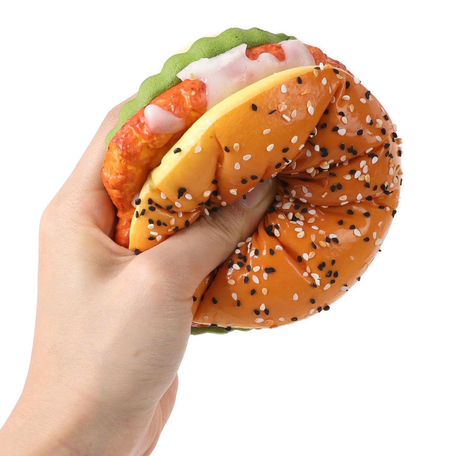 Grabie Squishy Antiestrés de Espuma PU Hamburguesa Teriyaki-1
