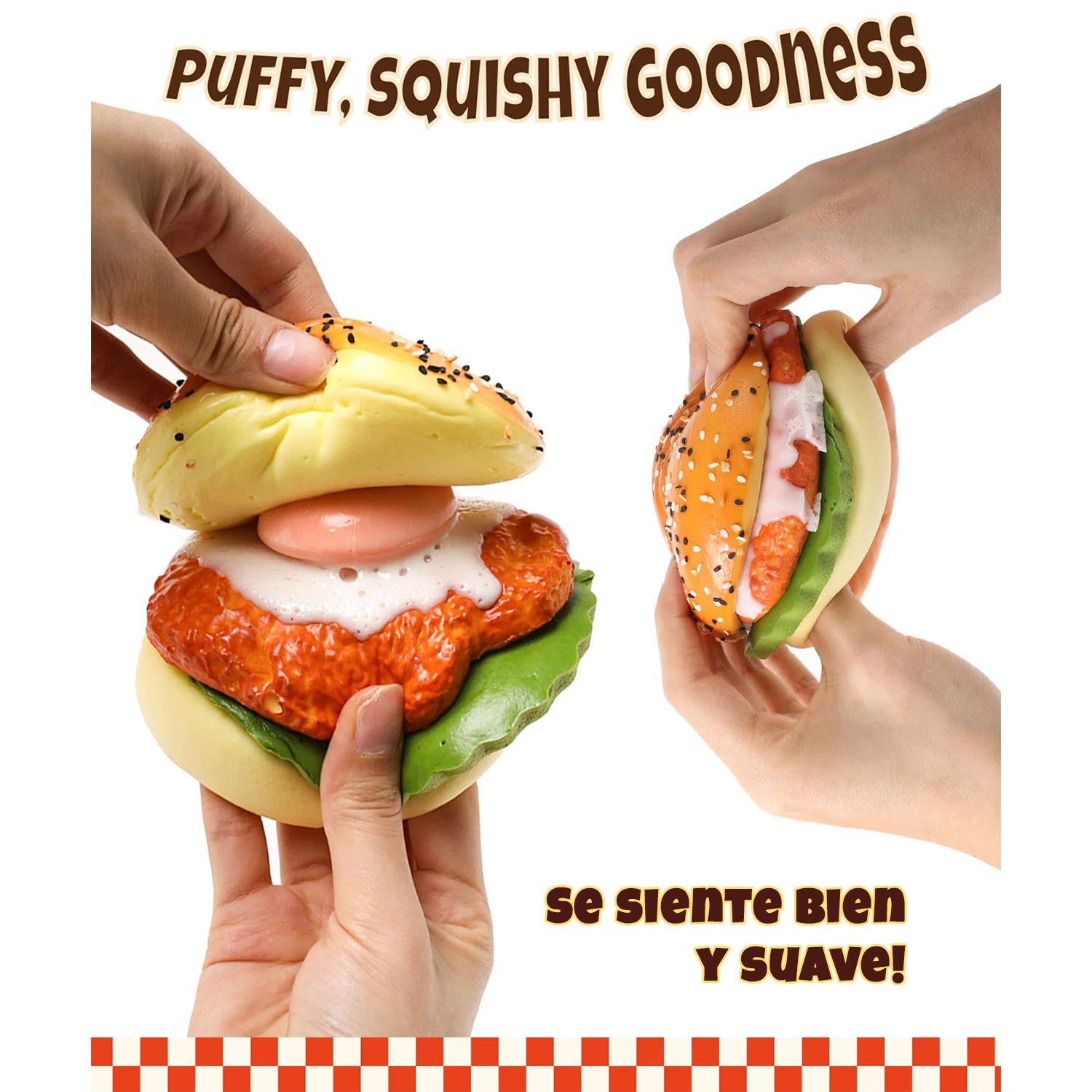 Grabie Squishy Antiestrés de Espuma PU Hamburguesa Teriyaki-3