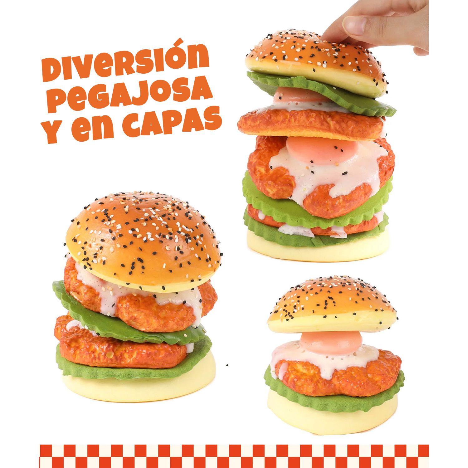 Grabie Squishy Antiestrés de Espuma PU Hamburguesa Teriyaki-4