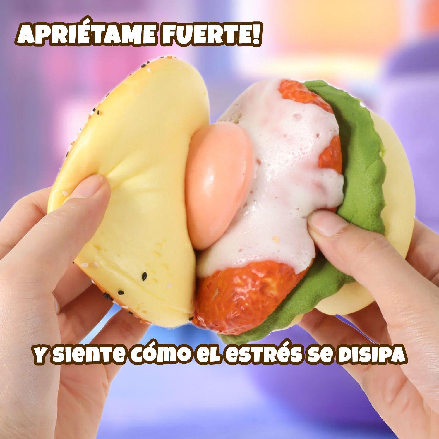 Grabie Squishy Antiestrés de Espuma PU Hamburguesa Teriyaki-5
