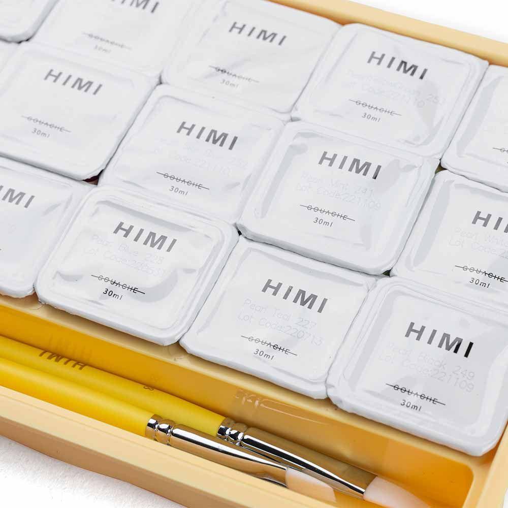 Pintura gouache metalizada Himi 18 colores 30ml sin pinceles-2