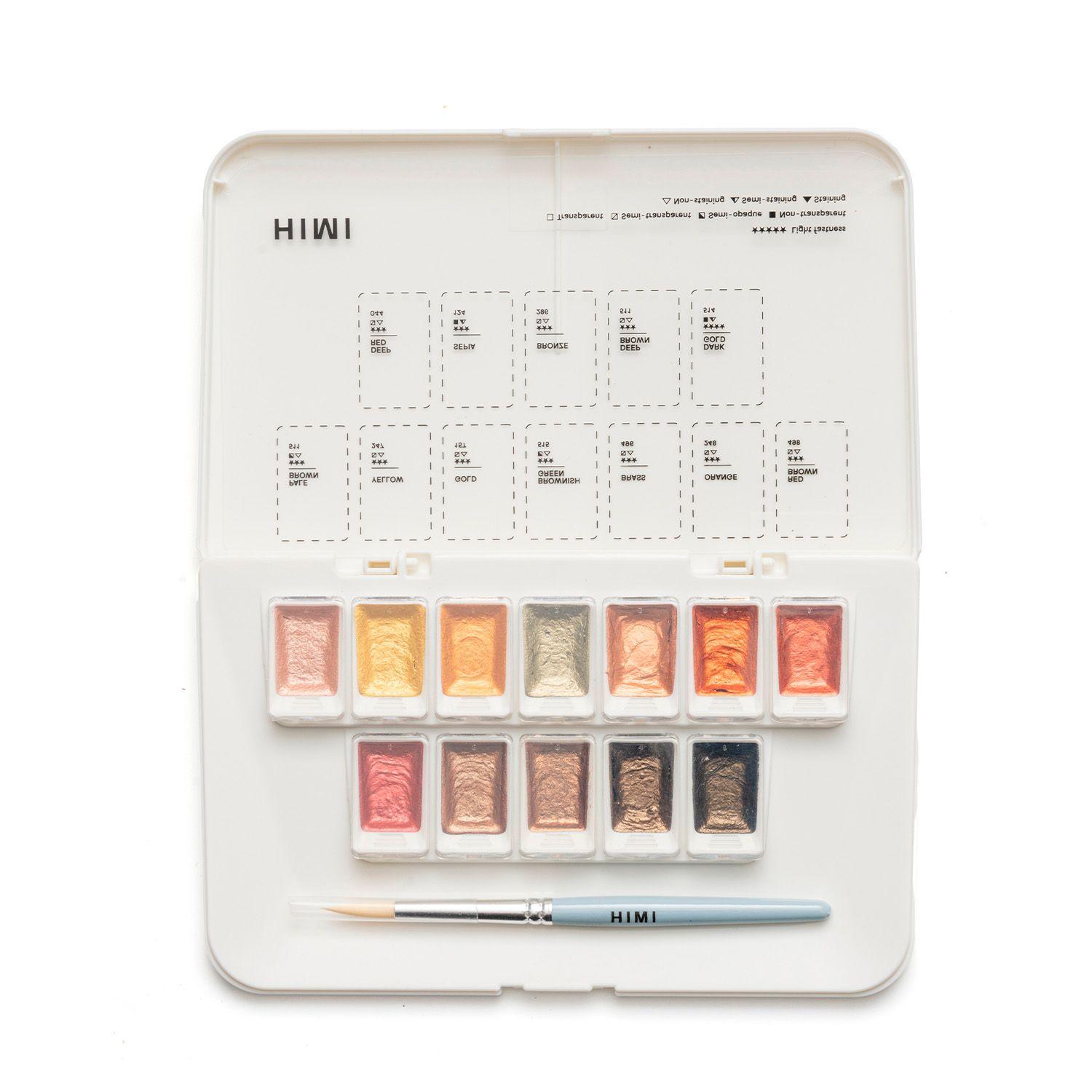 HIMI set de Acuarela Metalizada 12 colores selección Oro-1