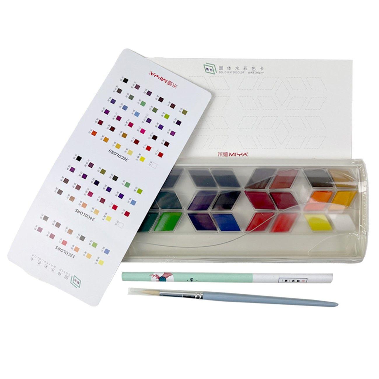 Himi-miya Set Rombo De Acuarela 24 Colores+pincel+lapiz Gr-2