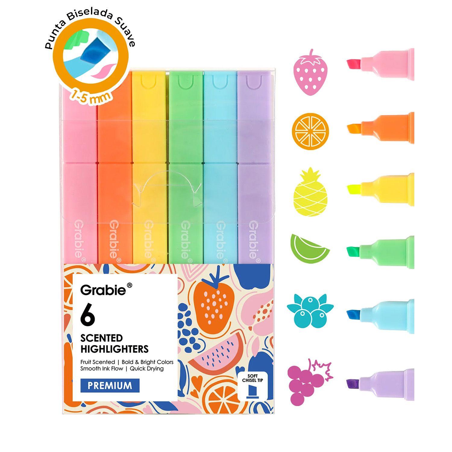 Grabie 6 Destacadores Premium con Aromas Frutales-0