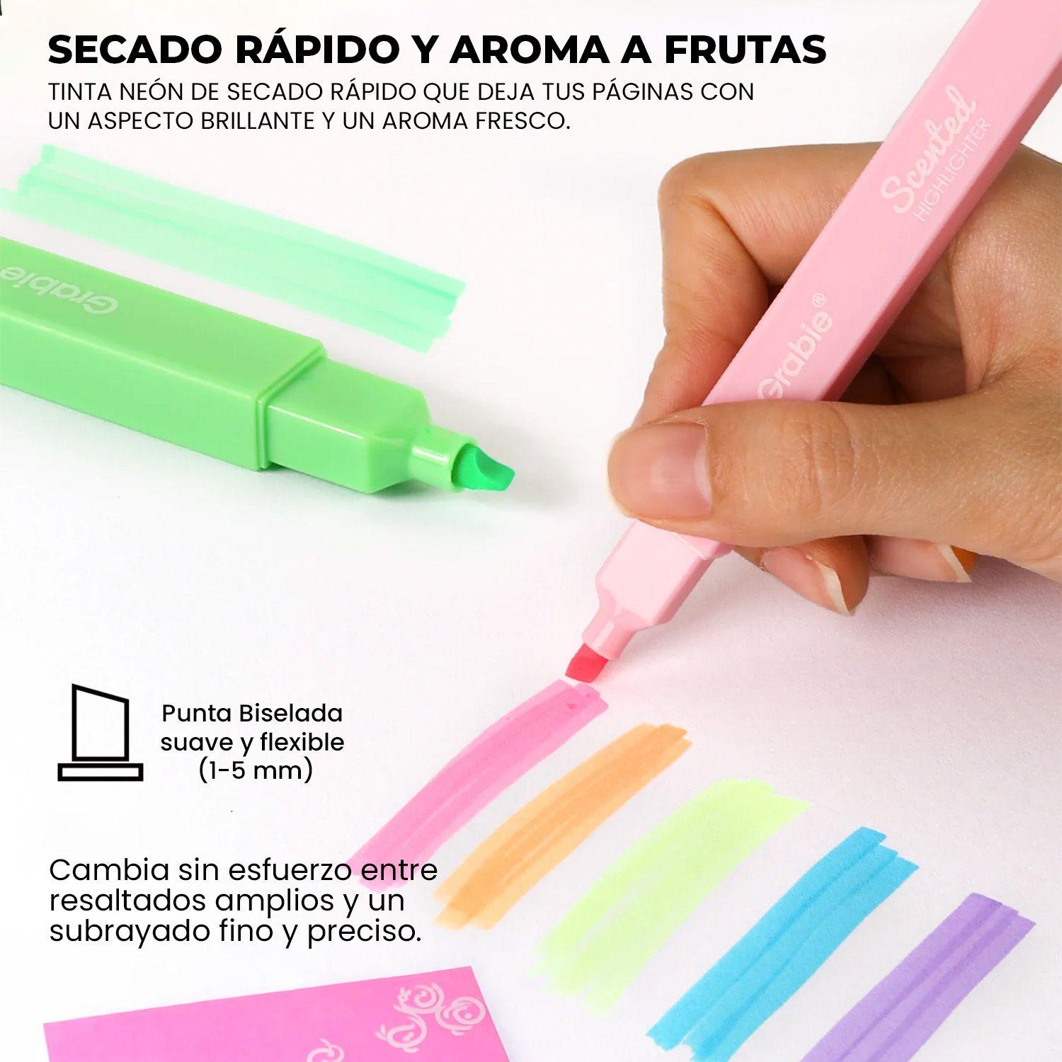 Grabie 6 Destacadores Premium con Aromas Frutales-2