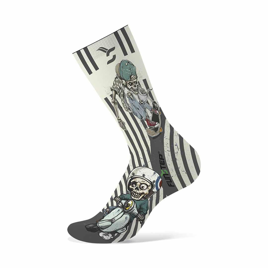 Calcetines Funstep Con Dibujos Blanco Roto/gris  L (40-43)-0