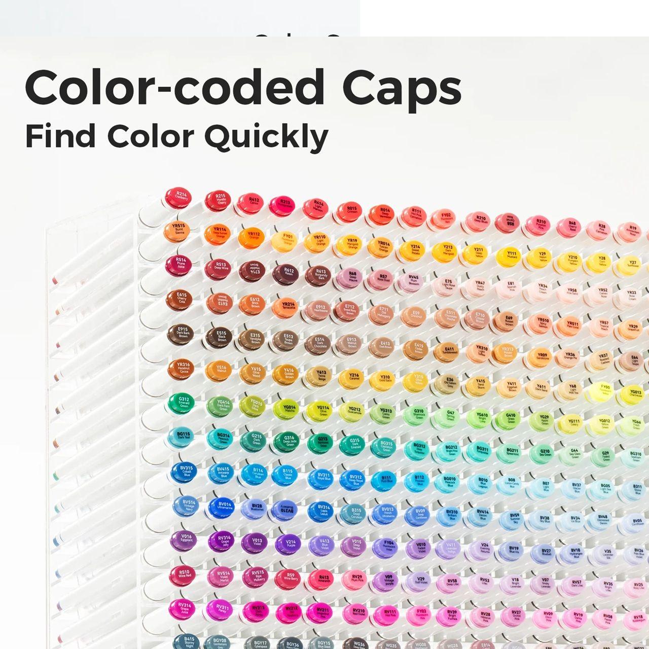 Ohuhu 100 Marcadores Alcohol + 1 Blender Oahu Fina&Biselada-3