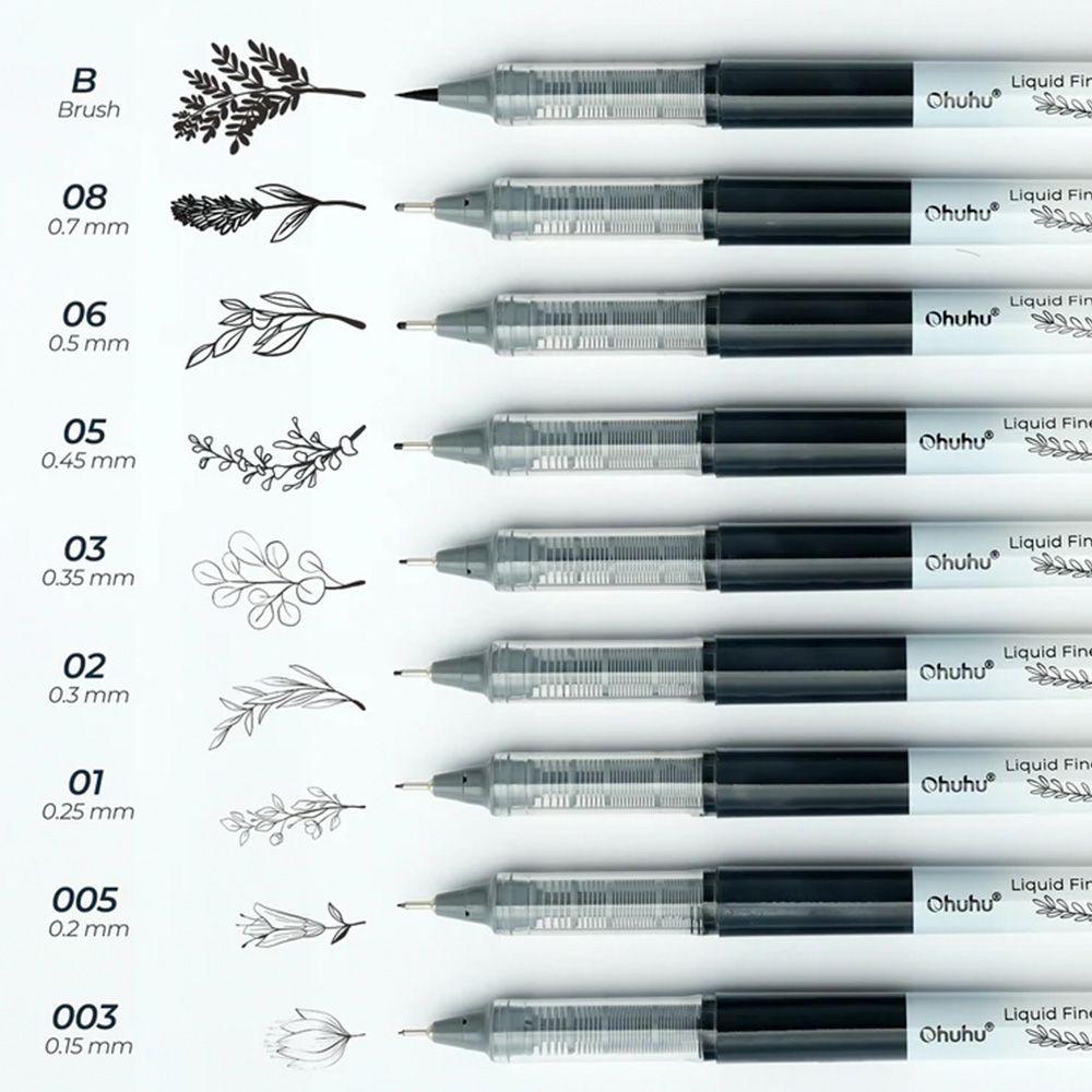OHUHU KOHALA  SET DE 9 TIRALINEAS DE TINTA CONTINUA-1