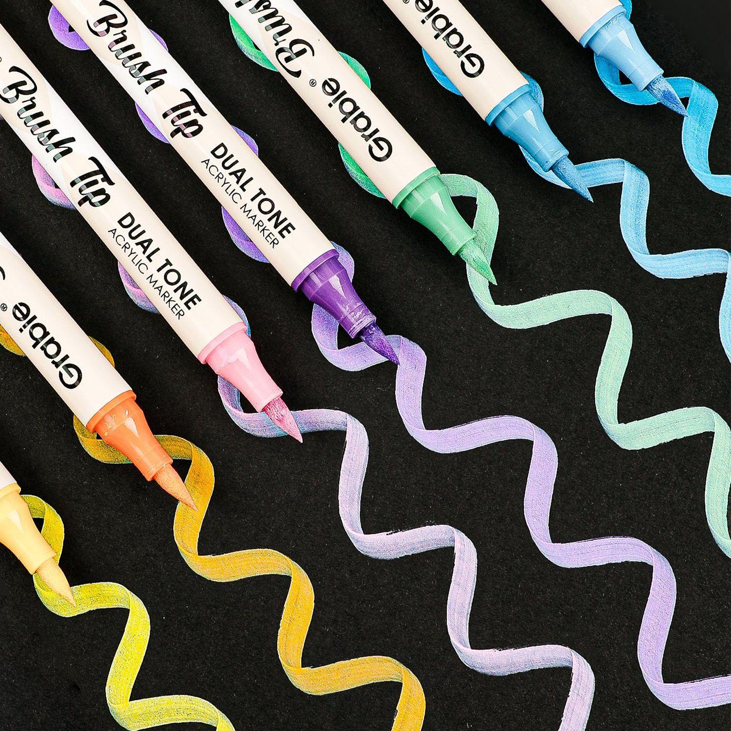 Grabie 36 Marcadores Acrílicos 2en1 punta Pincel 72 colores-9