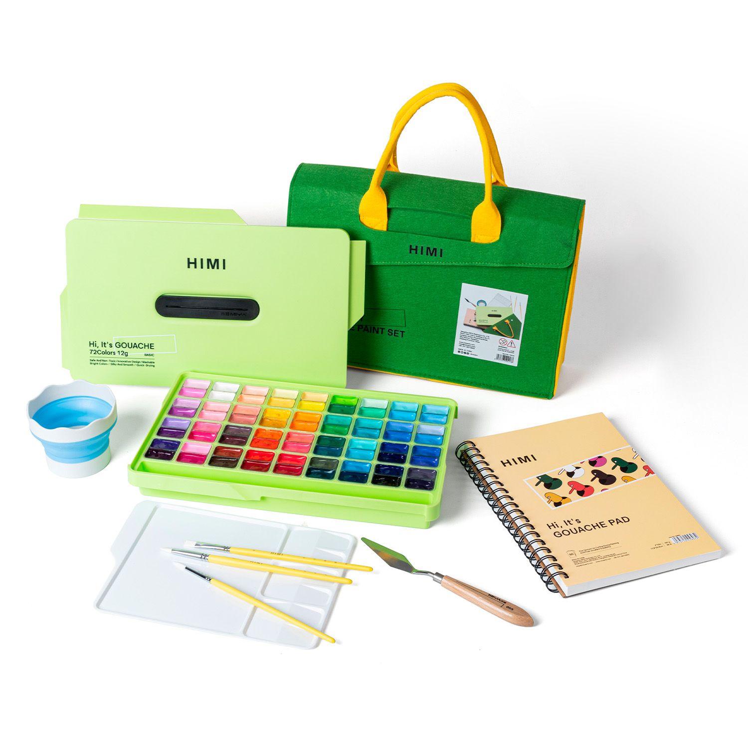 HIMI Set Gouache 72 Colores 12g con Maletín + 6 Accesorios-1