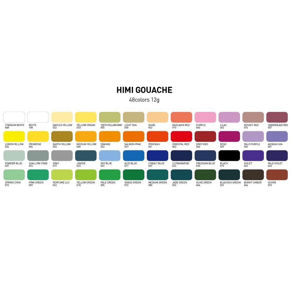 Himi - Miya Set Gouache 48 Colores / 12gr Verde-1