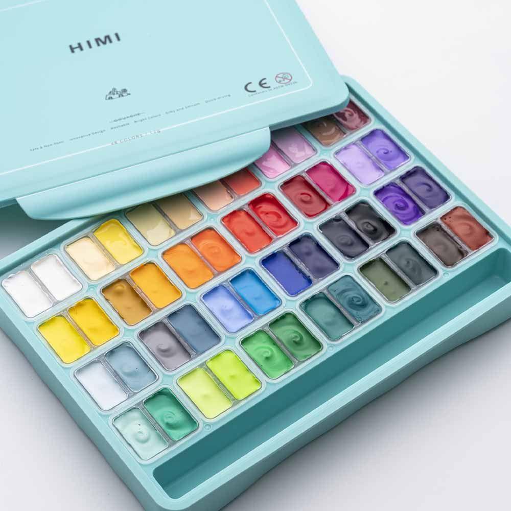 Himi - Miya Set Gouache 48 Colores / 12gr Verde-3