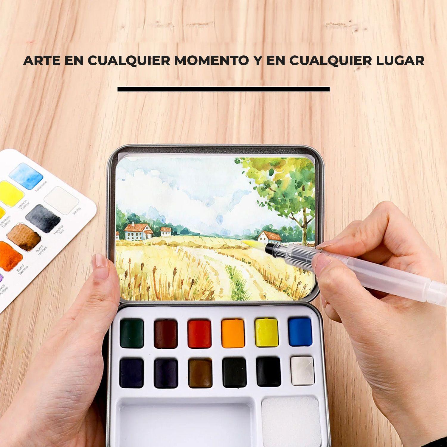 Grabie Set Acuarela de Bolsillo +Pincel 12 colores Essential-3