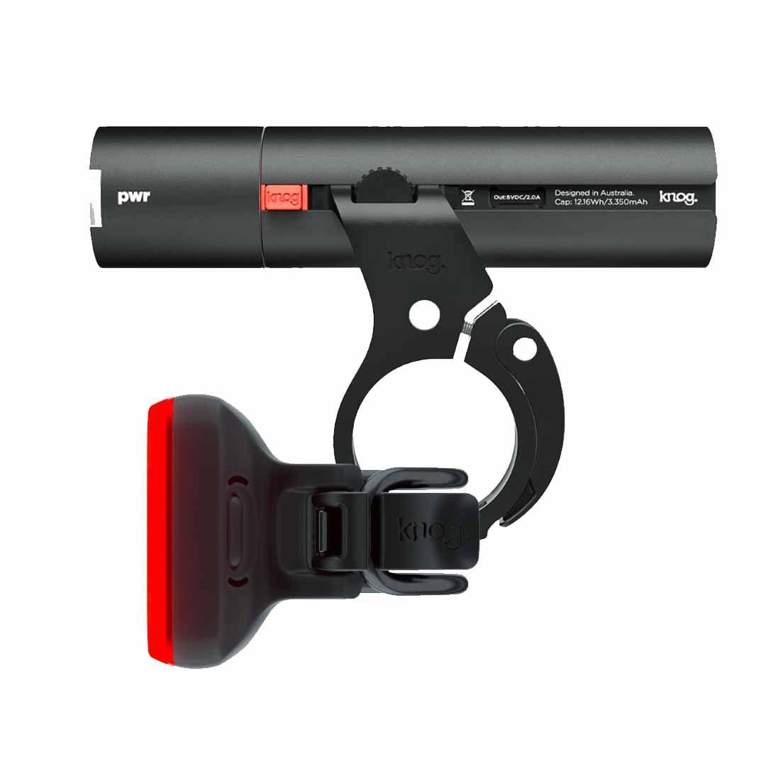 Set Luces Pwr Road 700 + Blinder Square Trasera+ Pwr Mount-2