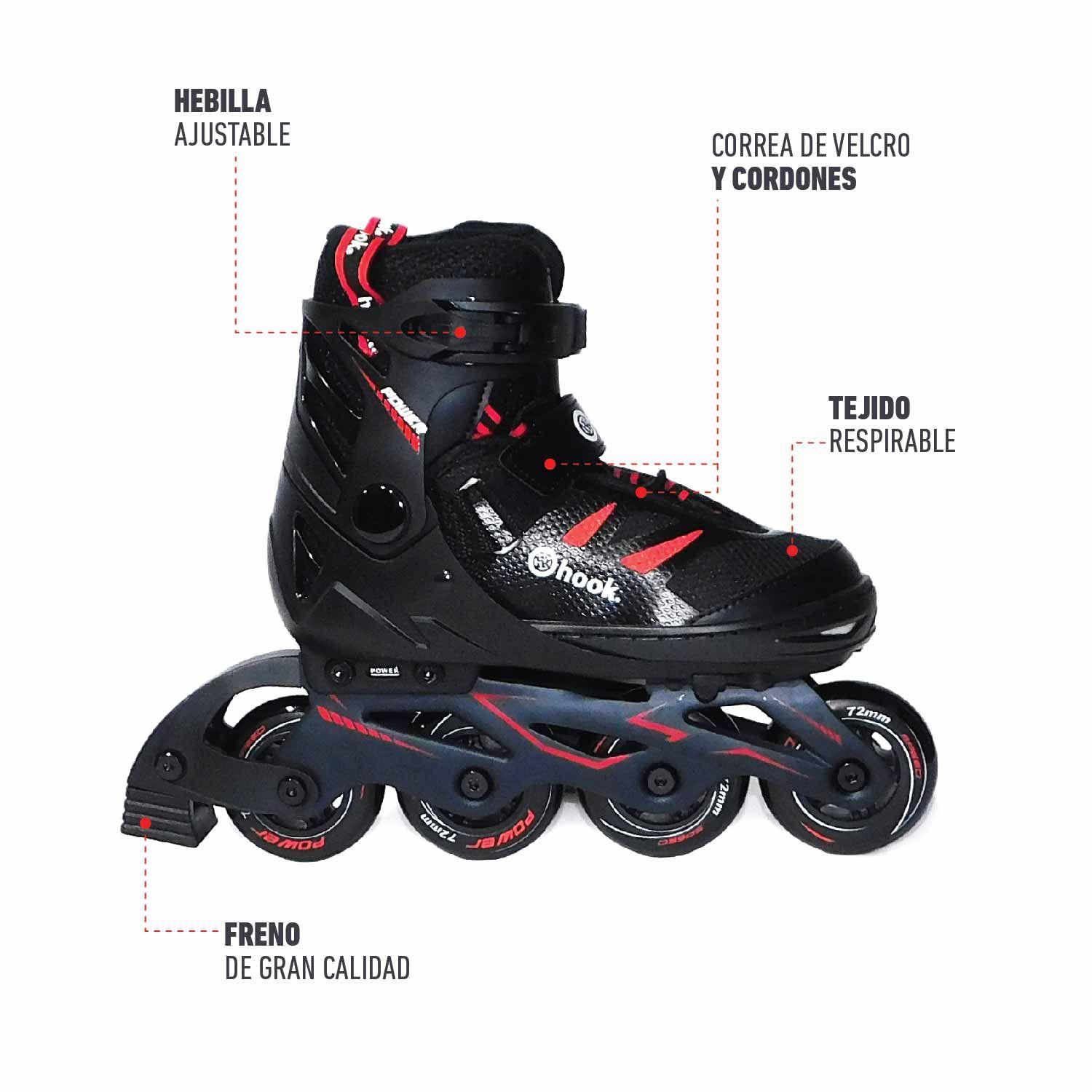 Patines En Linea Hook Power X Rojo-5