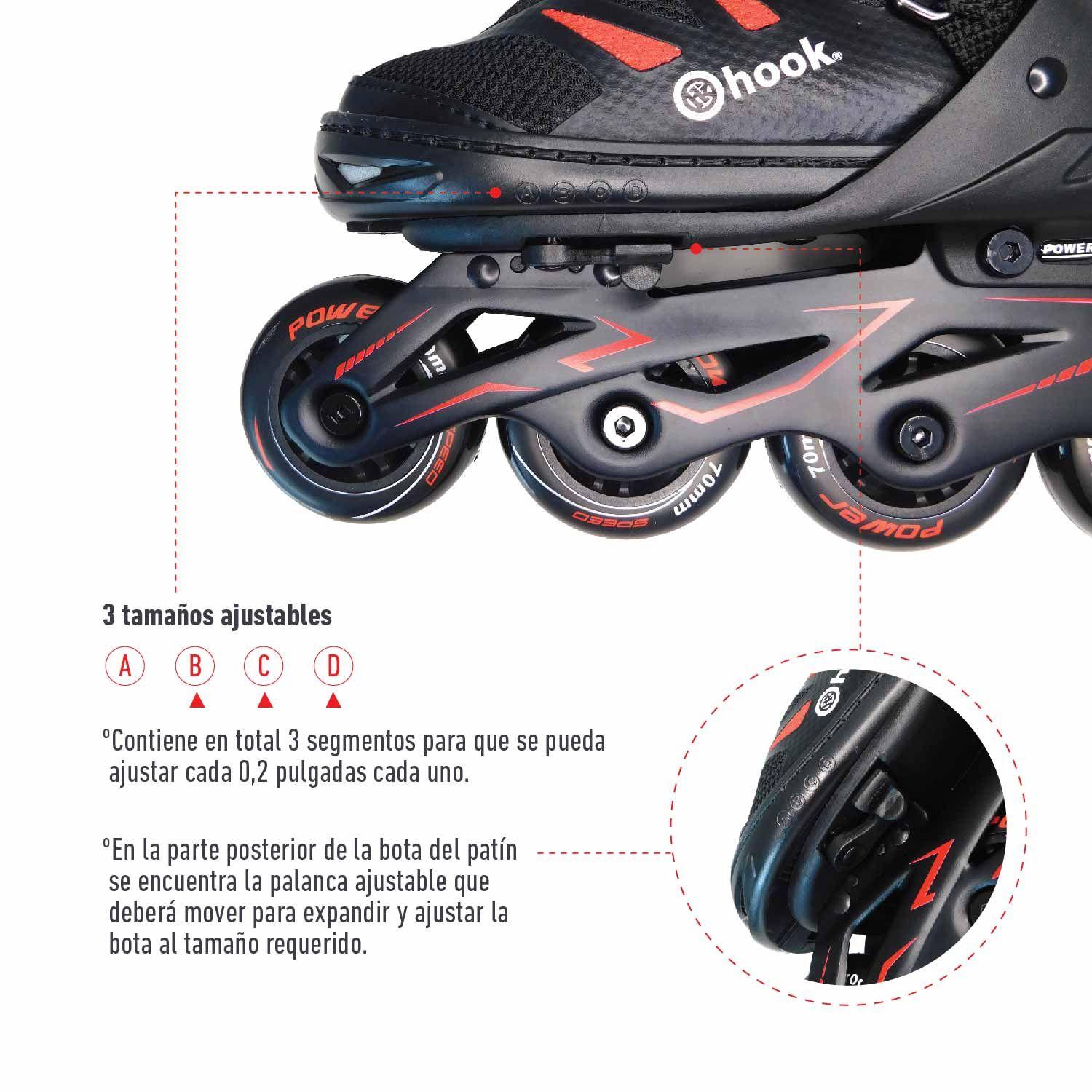 Patines En Linea Hook Power X Rojo-6